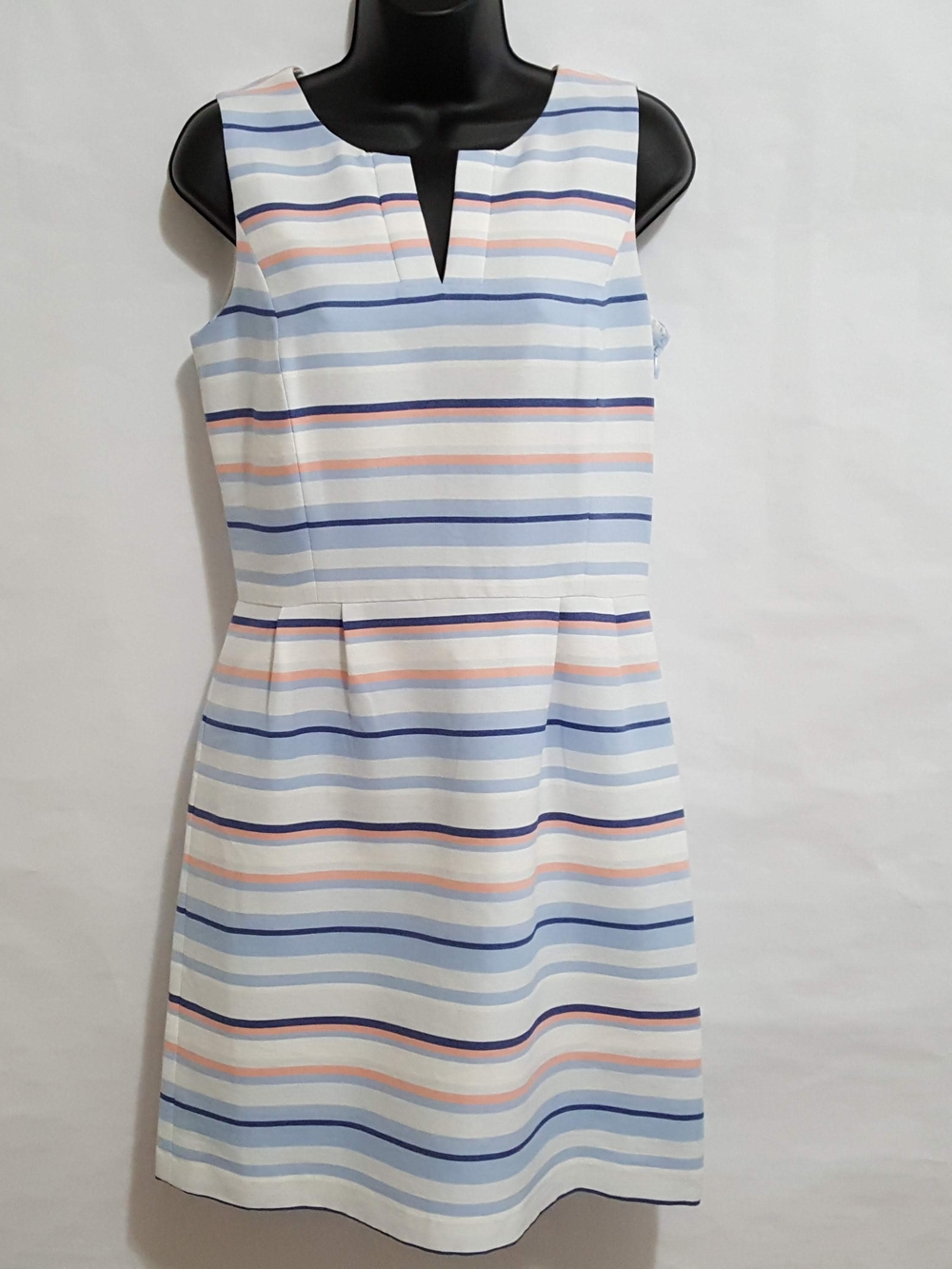 Tommy Hilfiger Women's Dress 6 Blue Pink White Stripes Sleeveless Shift